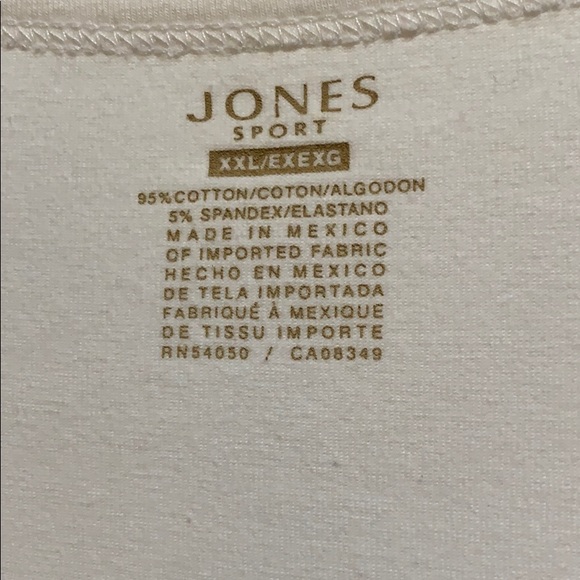 JONES SPORT WHITE COTTON TEE SZ XXL - Picture 4 of 5